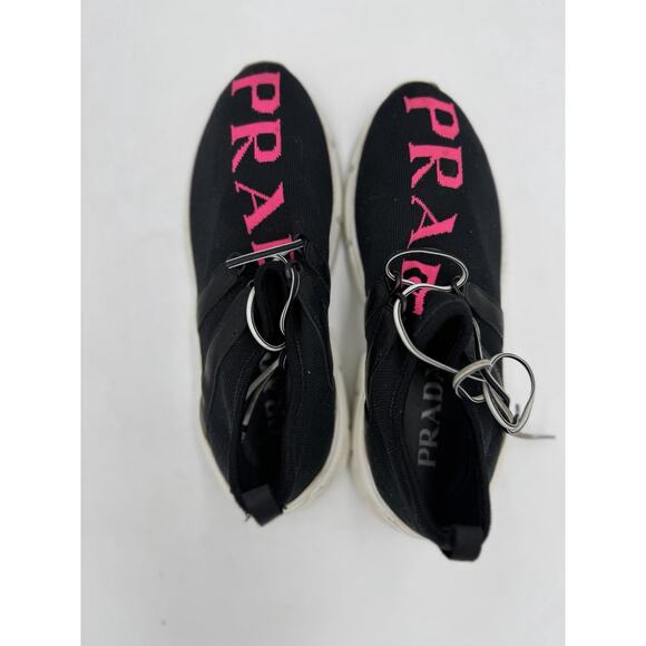 Size 4.5 - Prada Knit Fabric Sneakers Black - Picture 5 of 9